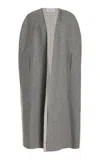 Gabriela Hearst Lindlow Cape In Light Grey Cashmere Linen In Light Grey Melange