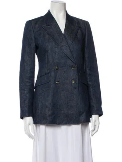 Pre-owned Gabriela Hearst Linen Blazer In Blue