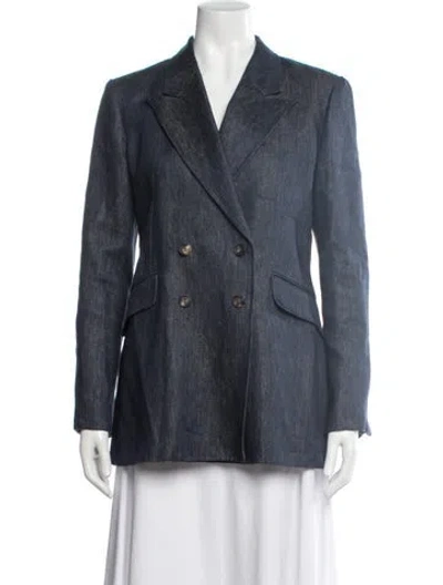Pre-owned Gabriela Hearst Linen Blazer In Blue