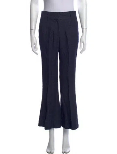 Pre-owned Gabriela Hearst Linen Flared Pants In Blue