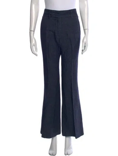Pre-owned Gabriela Hearst Linen Flared Pants In Blue