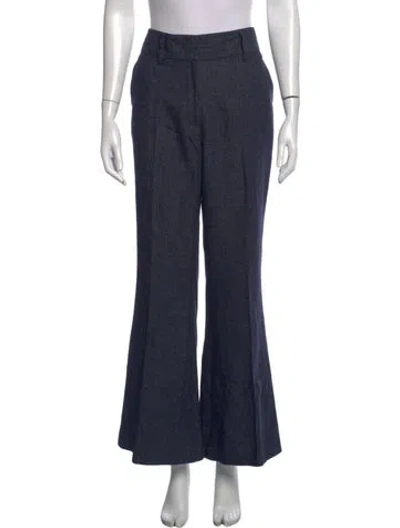 Pre-owned Gabriela Hearst Linen Flared Pants In Blue