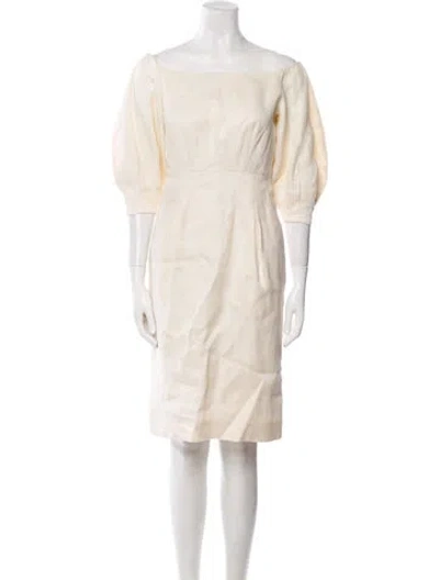 Pre-owned Gabriela Hearst Linen Knee-length Dress In Neutral