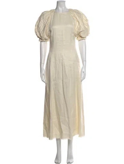 Pre-owned Gabriela Hearst Linen Long Dress In Neutral