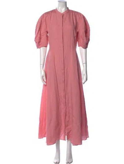 Pre-owned Gabriela Hearst Linen Long Dress In Pink