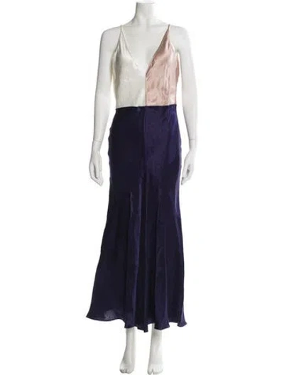 Pre-owned Gabriela Hearst Linen Long Dress W/ Tags In Blue