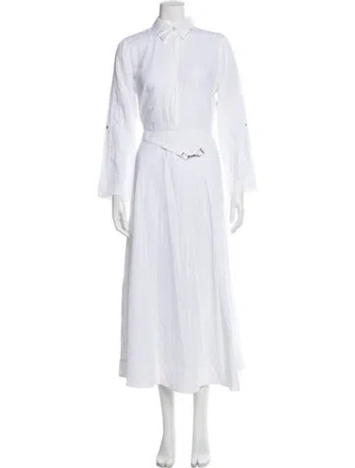 Pre-owned Gabriela Hearst Linen Long Dress In White