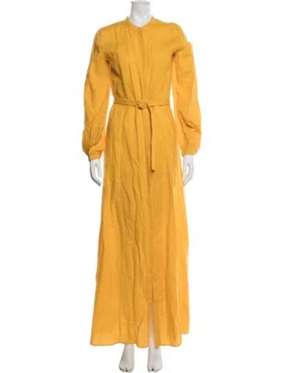 Pre-owned Gabriela Hearst Linen Long Dress In Yellow