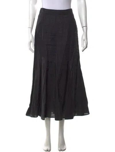 Pre-owned Gabriela Hearst Linen Long Skirt In Gray