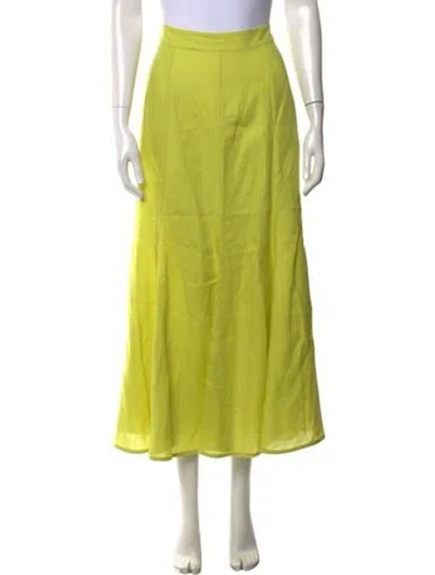 Pre-owned Gabriela Hearst Linen Long Skirt In Green