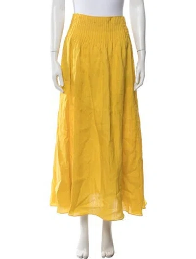 Pre-owned Gabriela Hearst Linen Long Skirt In Yellow