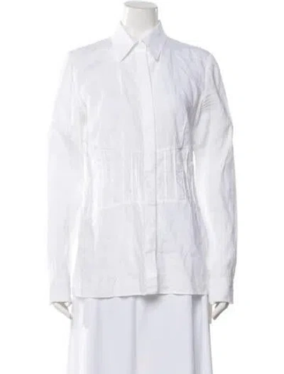 Pre-owned Gabriela Hearst Linen Long Sleeve Blouse In Multi