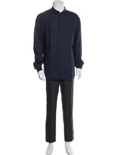 Pre-owned Gabriela Hearst Linen Long Sleeve Shirt In Blue