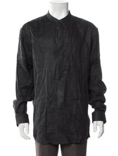 Pre-owned Gabriela Hearst Linen Long Sleeve Shirt In Gray