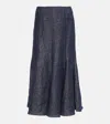 Gabriela Hearst High-rise Linen Maxi Skrit In Denim