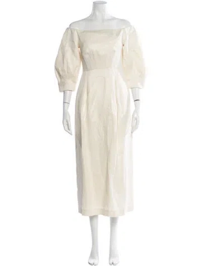 Pre-owned Gabriela Hearst Linen Midi Length Dress In Neutral