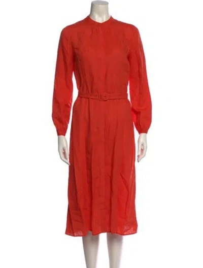 Pre-owned Gabriela Hearst Linen Midi Length Dress In Orange