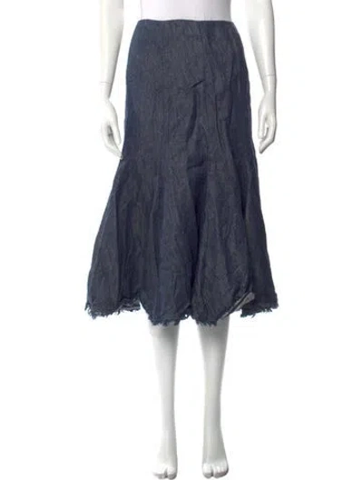 Pre-owned Gabriela Hearst Linen Midi Length Skirt In Black