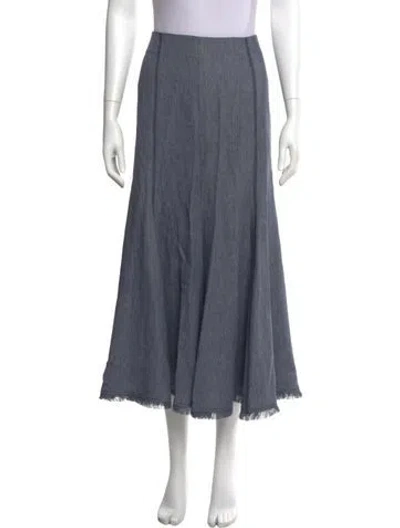 Pre-owned Gabriela Hearst Linen Midi Length Skirt In Blue