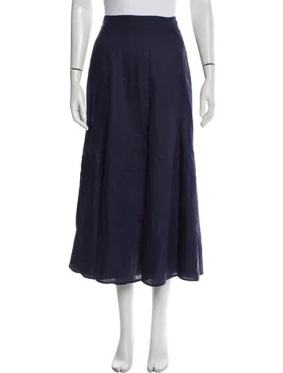 Pre-owned Gabriela Hearst Linen Midi Length Skirt In Blue