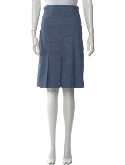 Pre-owned Gabriela Hearst Linen Midi Length Skirt In Blue