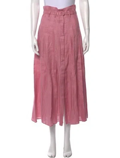 Pre-owned Gabriela Hearst Linen Midi Length Skirt In Pink