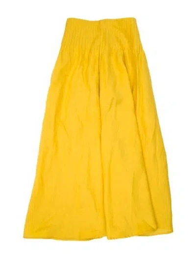 Pre-owned Gabriela Hearst Linen Midi Length Skirt In Yellow