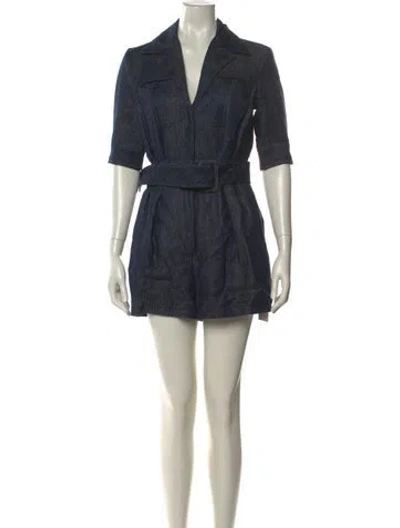 Pre-owned Gabriela Hearst Linen Romper In Blue