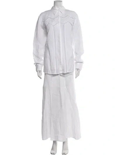 Pre-owned Gabriela Hearst Linen Skirt Set In White