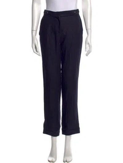 Pre-owned Gabriela Hearst Linen Straight Leg Pants In Blue