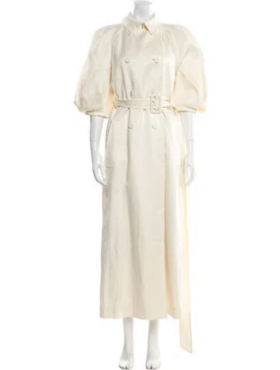 Pre-owned Gabriela Hearst Linen Trench Coat W/ Tags In Neutral