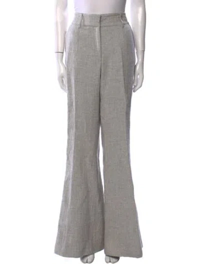 Pre-owned Gabriela Hearst Linen Wide Leg Pants In Gray