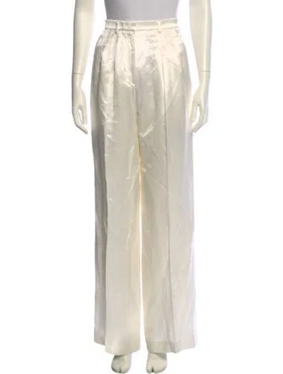 Pre-owned Gabriela Hearst Linen Wide Leg Pants In Neutral