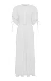 Gabriela Hearst Linnea Belted Linen Maxi Dress In White
