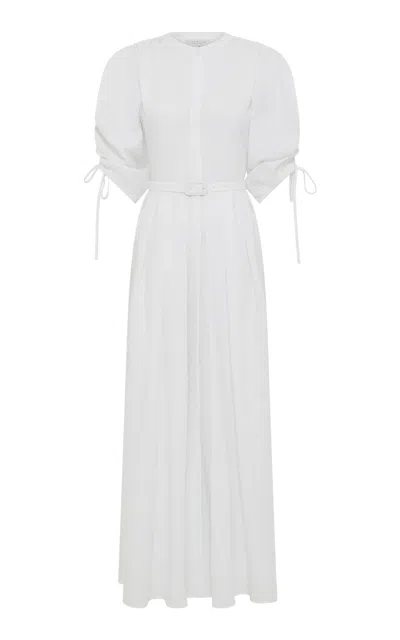 Gabriela Hearst Linnea Belted Linen Maxi Dress In White