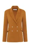 Gabriela Hearst Lloyd Blazer In Yellow Ochre Double-face Recycled Cashmere In Brown
