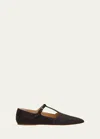 Gabriela Hearst 5mm Lola Leather Ballerina Flat In Charcoal
