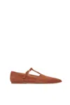 GABRIELA HEARST LOLA BALLERINA FLAT IN COGNAC SUEDE