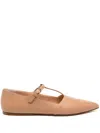 Gabriela Hearst Lola Ballerina Flat In Dark Camel Nappa Leather In Nude