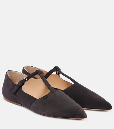 Gabriela Hearst Lola Suede Ballet Flats In Schwarz