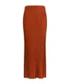 Gabriela Hearst Long Knitted Skirt With Narrow Ribs In Brown