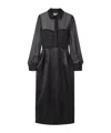 Gabriela Hearst Beatrice Layered Organic Wool And Silk-blend Satin-twill And Silk-chiffon Midi Dress In Black