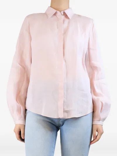 Pre-owned Gabriela Hearst Long-sleeve Linen Blouse In Pink