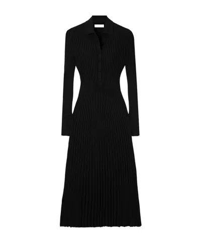 Gabriela Hearst Ardor Ribbed Cashmere And Silk-blend Midi Dress In Black