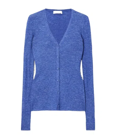 Gabriela Hearst Long-sleeved Knitted Shirt In Blue