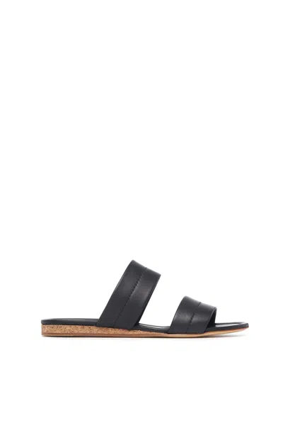 Gabriela Hearst Lora Leather Slides In Black