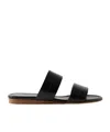 Gabriela Hearst Lora Leather Slides In Black