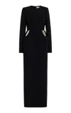 Gabriela Hearst Godzilla Braid-trimmed Wool-crepe Maxi Dress In Black