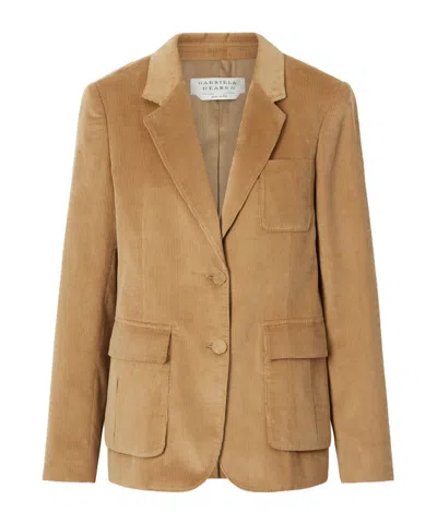 Gabriela Hearst Louisa Cotton Ribbed Blazer In Brown