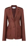 Gabriela Hearst Louisa Tailored Wool-cashmere Blazer In Brown